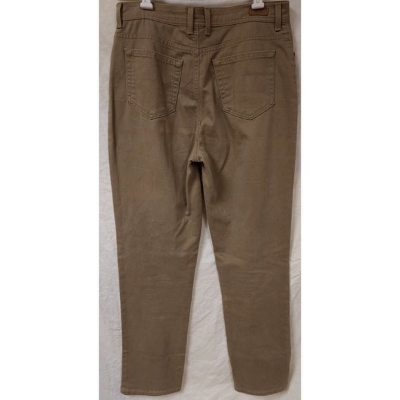 Gloria Vanderbilt Sz 12 Brown High Waist Straight Leg Stretch Logo Jeans 32X31 - Picture 5 of 10